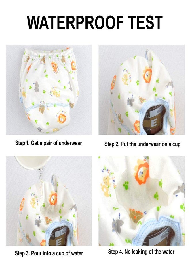 Orinery Cotton Reusable Baby Training Pants Unisex Potty Toddler Underpants Kids Waterproof Breathable Underwear 6-Pack (TW065-B, 1-2T) - Image 3