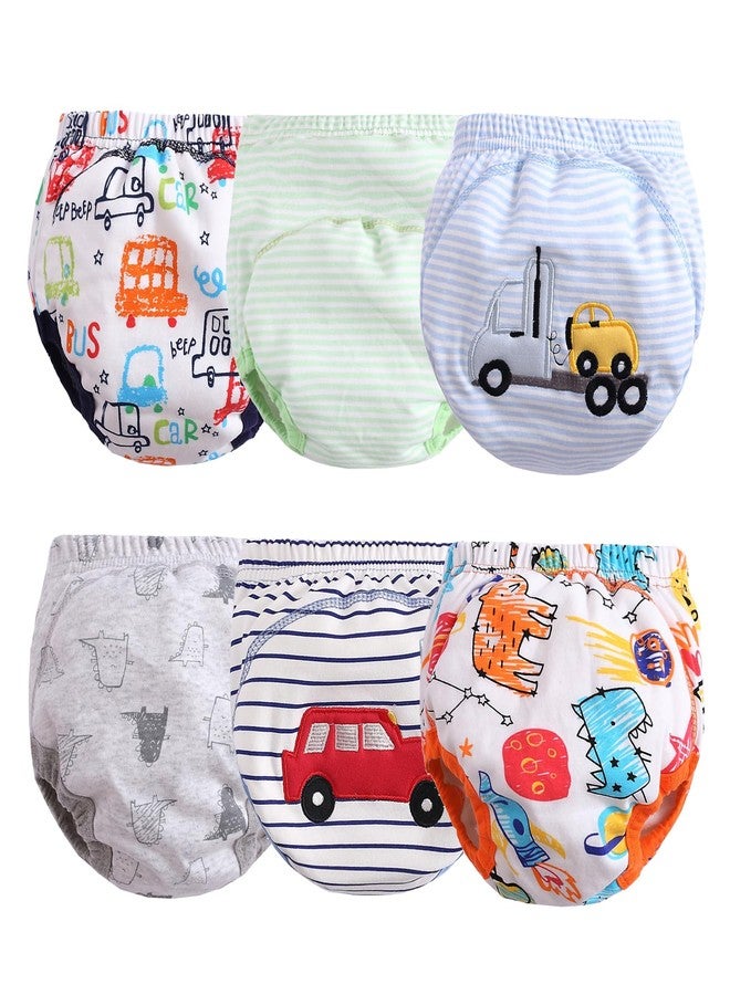 Orinery Cotton Reusable Baby Training Pants Unisex Potty Toddler Underpants Kids Waterproof Breathable Underwear 6-Pack (TW065-B, 1-2T) - Image 1