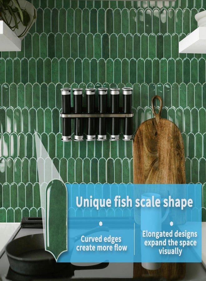 Art3d 10-Sheet Peel and Stick Backsplash Tiles, 12"x12" Vinyl Stick On Wall Tile Stickers for Kitchen, Bathroom, Laundry Room, Green Marble - Image 3