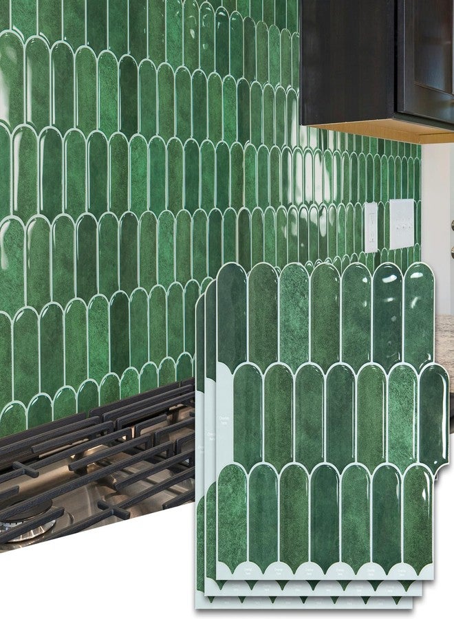 Art3d 10-Sheet Peel and Stick Backsplash Tiles, 12"x12" Vinyl Stick On Wall Tile Stickers for Kitchen, Bathroom, Laundry Room, Green Marble - Image 1