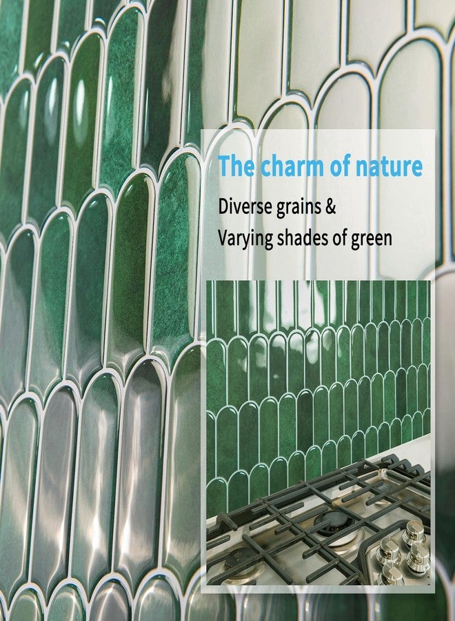 Art3d 10-Sheet Peel and Stick Backsplash Tiles, 12"x12" Vinyl Stick On Wall Tile Stickers for Kitchen, Bathroom, Laundry Room, Green Marble - Image 4