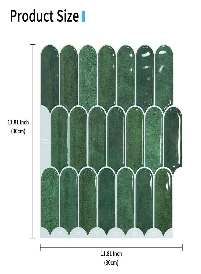 Art3d 10-Sheet Peel and Stick Backsplash Tiles, 12"x12" Vinyl Stick On Wall Tile Stickers for Kitchen, Bathroom, Laundry Room, Green Marble - Image 2