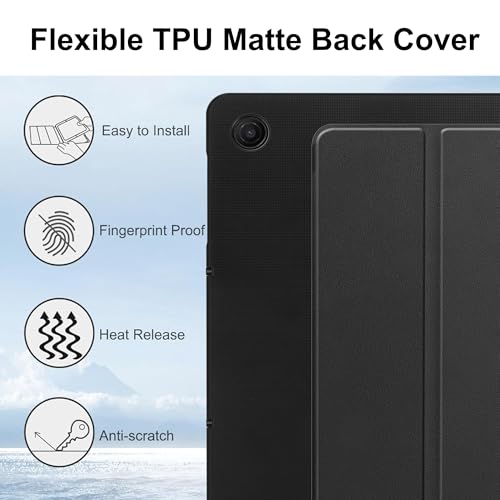 Fhyeugfy Case for T-Mobile REVVL Tab 2 5G,Protective Case with [1 Pack] Tempered Glass Screen Protector, [PU Leather] [Protective Ultra Thin][Stand Function] [Anti Scratch]-Black - Image 5