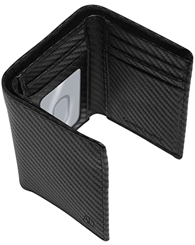 Access Denied Trifold Wallets For Men RFID - Carbon Fiber Leather Slim Mens Wallet With ID Window Front Pocket - Gifts For Men - Image 1