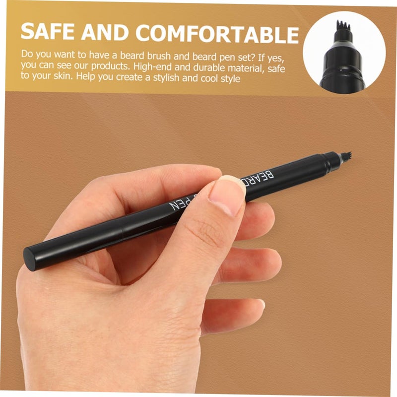 1set Beard Filler Pen Brush Set Natural Filling Tool Outline Pen Beard Filling Brush Care Kit - Image 4