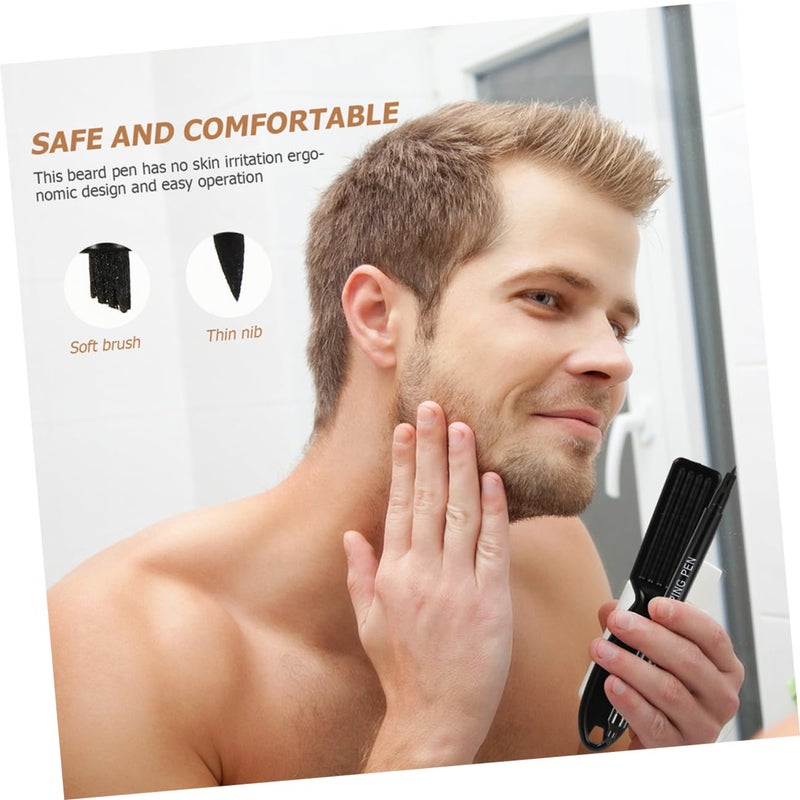 1set Beard Filler Pen Brush Set Natural Filling Tool Outline Pen Beard Filling Brush Care Kit - Image 3