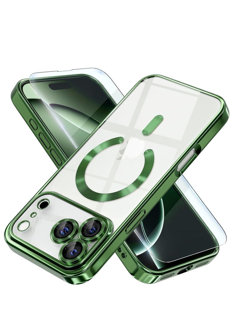 ELTRAZONE iPhone 17 Pro Case Compatible with MagSafe Cover With Tempered Glass 9D Full Hd Glass For iPhone 17 Pro Full Camera Lens Protection Clear Case for iPhone 17 Pro 6.3-inch - Image 1
