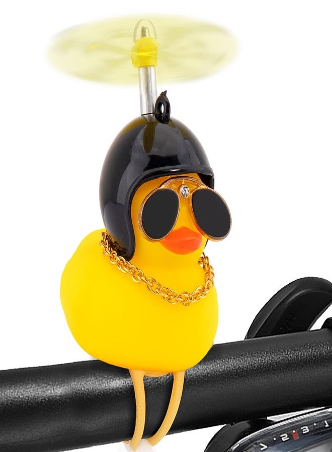 wonuu Bike Rubber Ducks with Helmet, for Car Dashboard Decoration Duck Motorcycle Bicycle Cycling Accessories NOT Squeak (Black) - Image 1