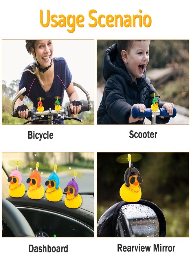 wonuu Bike Rubber Ducks with Helmet, for Car Dashboard Decoration Duck Motorcycle Bicycle Cycling Accessories NOT Squeak (Black) - Image 3