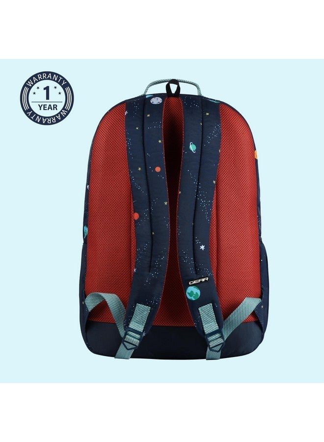 Gear Galaxy 19"/34L Large Water Resistant School Bag/Casual 5 Compartment Backpack/Daypack/Travel 5 Compartment Backpack/Kids Bag for Boys/Girls (Blue-Rust) - Image 5