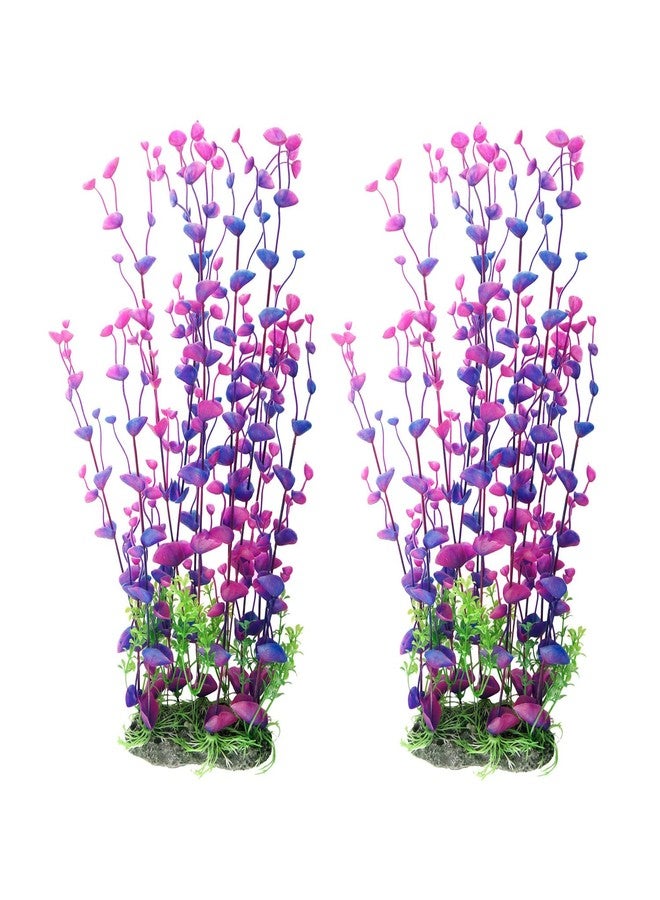 CNZ Aquarium Decor Fish Tank Decoration Ornament Artificial Purple Plastic Plant, 16"