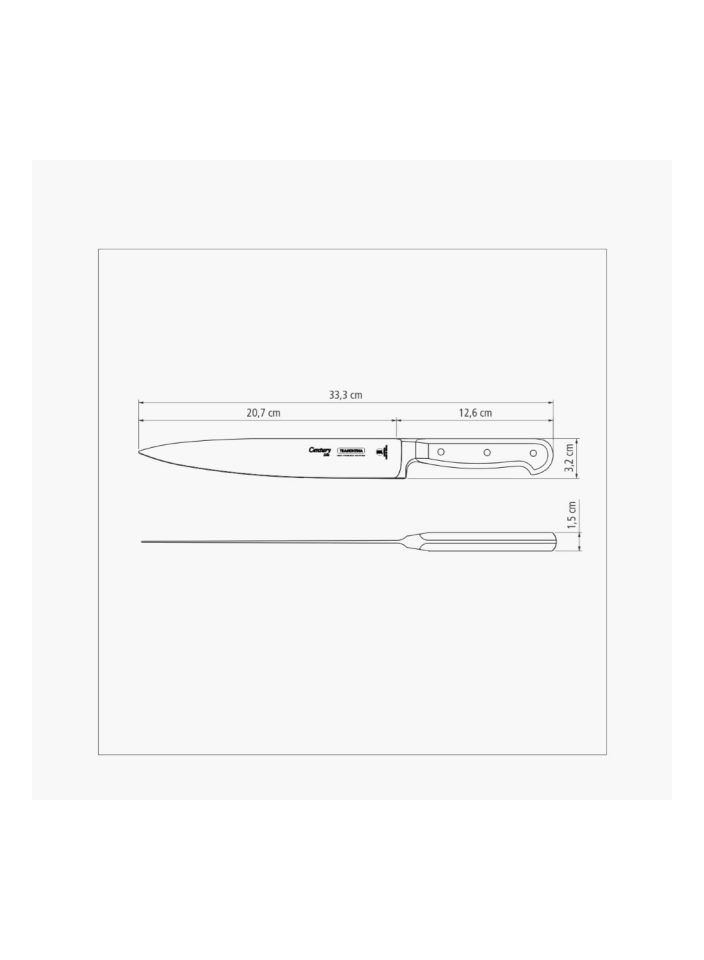 TRAMONTINA Since 1911,Made in Brazil-  Century 8 Inches Utility Knife with Stainless Steel Blade and Black Polycarbonate Handle, - Image 3