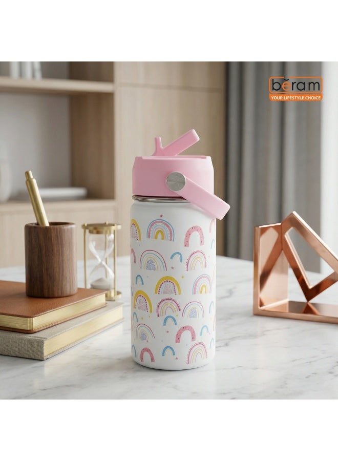 Beram Stainless Steel Thermal Water Bottle 12oz 500ml Smart Water Bottle Aqua Flask Travel Flask for Hot Water Thermos Flask White  Bottle - Image 5