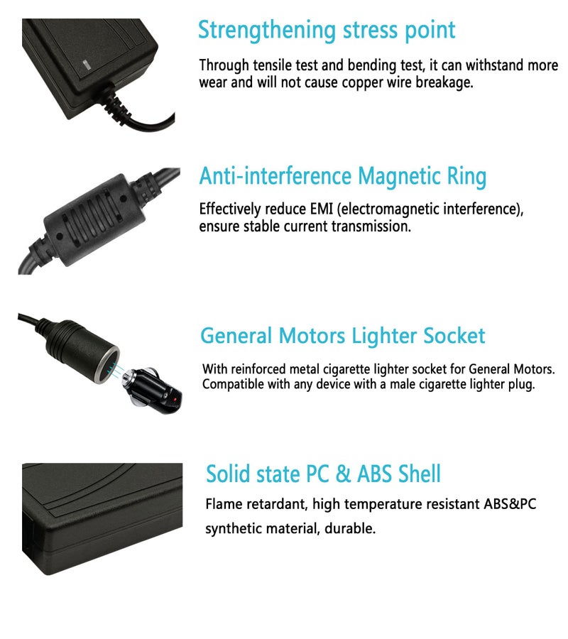 MTYTOT AC to DC Converter 12V 5A 60W Car Cigarette Lighter Adapter AC 100~240V to 12 Volt Power Supply Adapter Car Cigarette Lighter Socket 12v 5a AC/DC Adapter Converter - Image 5