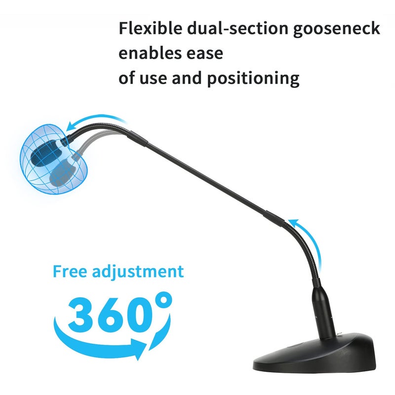 BOYA Desktop Gooseneck Condenser Microphone 18" Podium Microphones with Base LED Indicator XLR Mic for Meetings Video Conferences Streaming Lectures BY-GM18CB - Image 2