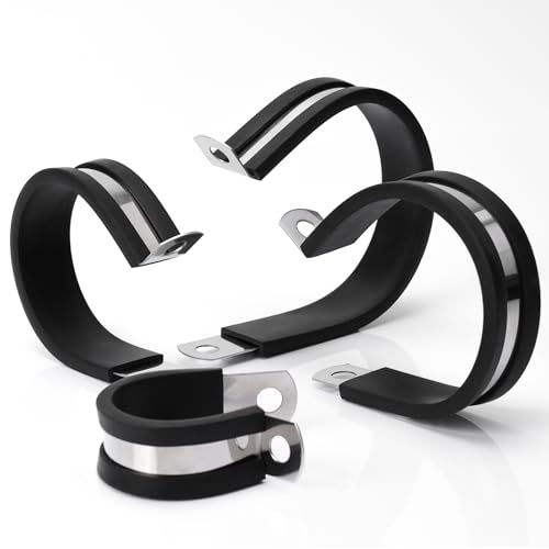 Sieqioor 20 Pack 1Inch Cable Clamp, 304 Stainless Steel Cable Clamps, Rubber Cushioned Insulated Clamp, Tube Holder for Tube, Hose Clamp, Pipe Clamp, Pipe or Wire Cord Installation - Image 3
