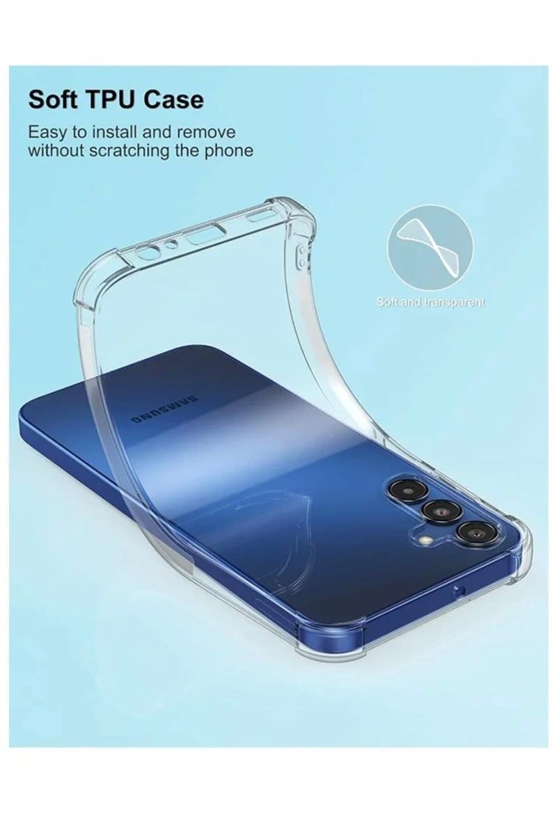 حافظة سامسونج جالاكسي A16، مصممة لهاتف جالاكسي A16، حافظة نحيفة ومرنة من مادة البولي يوريثان الحراري وممتصة للصدمات، غطاء من السيليكون الناعم المطاطي مناسب لهاتف سامسونج جالاكسي A16 (شفاف) كفر - Image 2