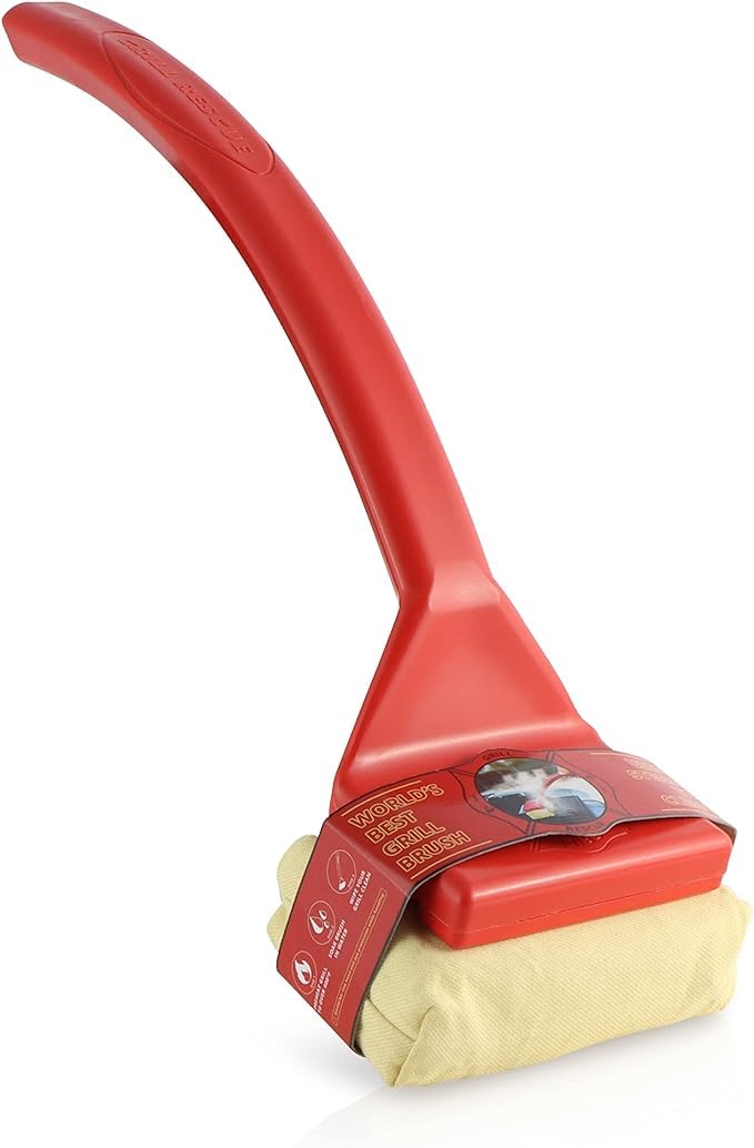Grill Rescue BBQ Replaceable Scraper Cleaning Head, Bristle Free Grill Brush - Durable and Unique Scraper Tools for Cast Iron or Stainless-Steel Grates, Barbecue Cleaner (Non Scraper Brush)