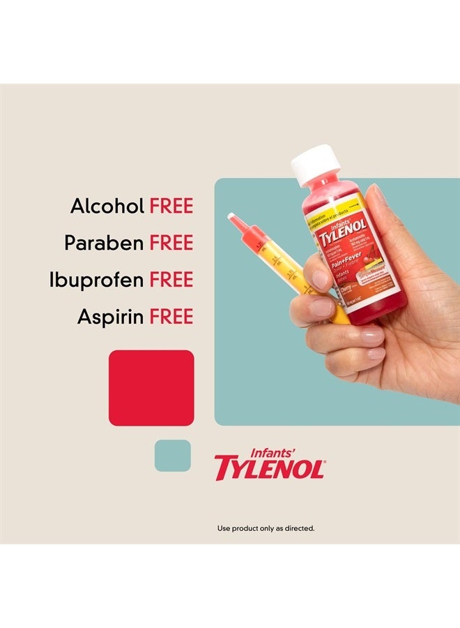 Tylenol Infants Liquid Pain Relief & Fever Medicine, Oral Suspension, Acetaminophen for Sore Throat, Headache & Teething, Pain Reliever & Fever Reducer for Kids; Cherry Flavor, 2 Fl. Oz.; Pack of 1 - Image 3