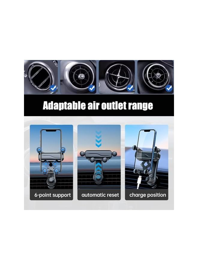 Green Tiger Car Air Vent Phone Holder, Rotatable Car Phone Holder, Gravity Phone Holder with Rotatable Rocker Arm, Phone Holder with Extension Clip, Suitable for All Mobile Phones/iPhone/Samsung - Image 3