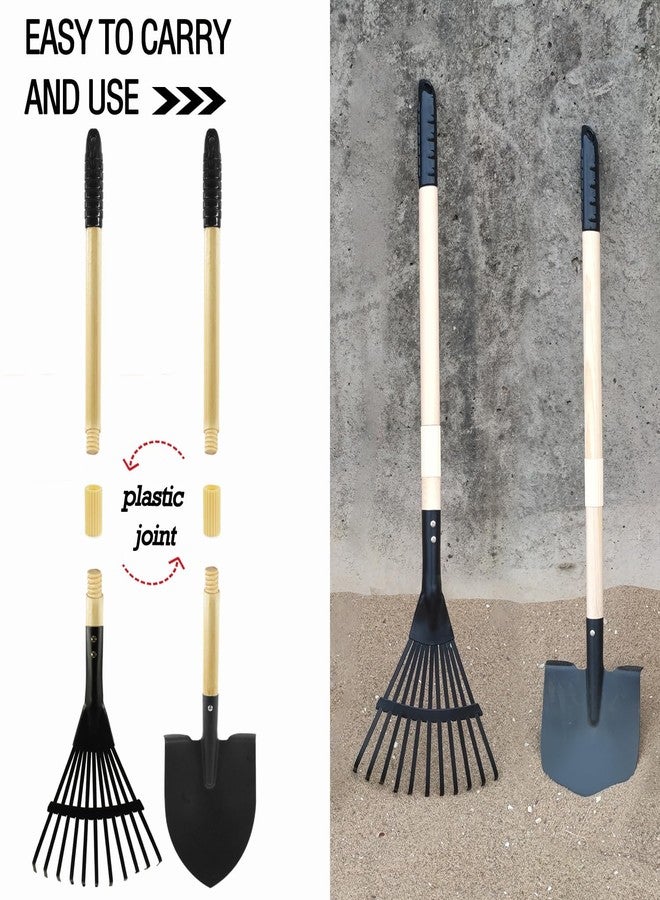 POMIKU Todders Wheelbarrow Gardening Set, Kids Rake and Shovel Set for Dirt Digging, Garden Tools Equipment for Yard Outdoor Sandbox Summer Toys Gifts for Ages 2-5 Years - Image 4