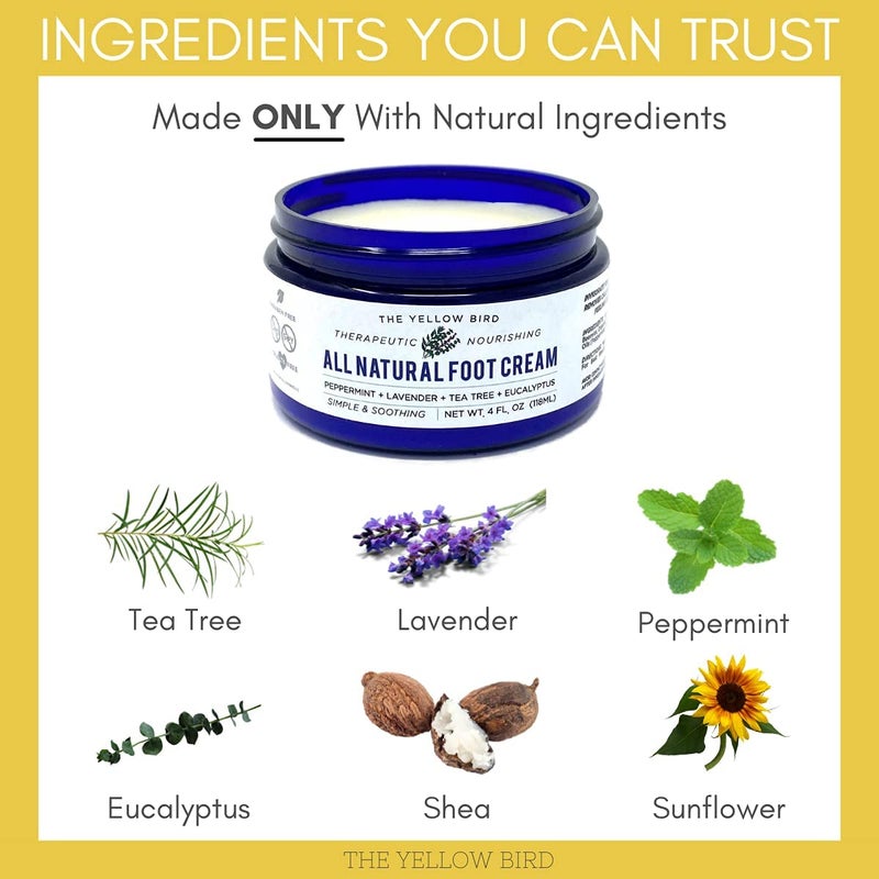 The Yellow Bird Yellow Bird Foot Cream 2 Pack Bundle - Natural Dry & Itchy Feet Repair Balm. Foot Moisturizer with Organic Ingredients and Essential Oils - Image 4