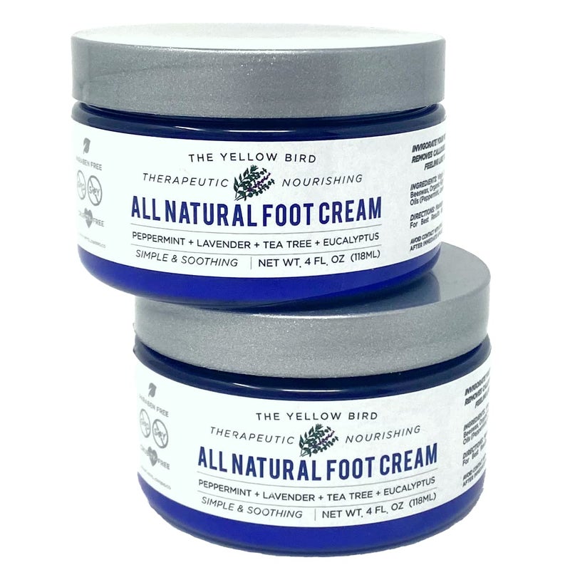 The Yellow Bird Yellow Bird Foot Cream 2 Pack Bundle - Natural Dry & Itchy Feet Repair Balm. Foot Moisturizer with Organic Ingredients and Essential Oils - Image 1