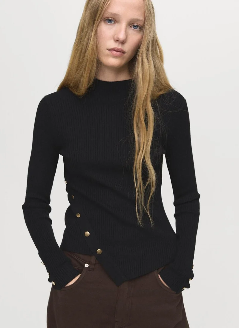 MANGO Asymmetrical sweater with buttons