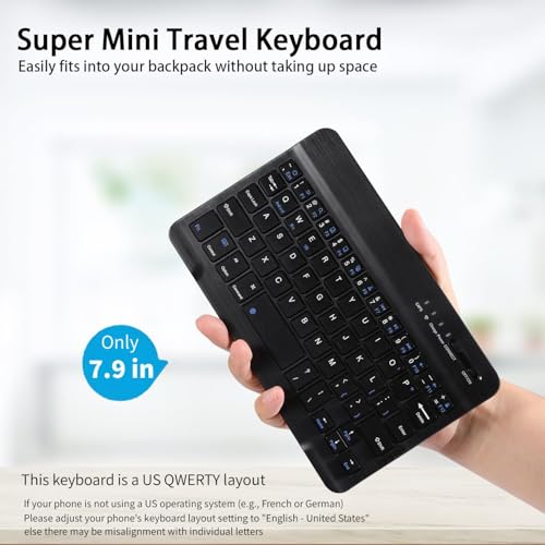 voppton for Samsung Galaxy Z Fold 7 6 5 Keyboard and Mouse, Portable Mini 7.9 inch Bluetooth Keyboard with Leather Case and Capacitive Pen, 4 in 1 Set for Z Trifold Fold7 Accessories - Image 4