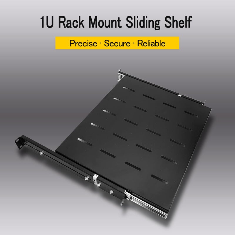 Raising Electronics Sliding Rack Server Shelf 1U 19'' 4 Post Rack Mount-Adjustable 15''-22'' - Image 2