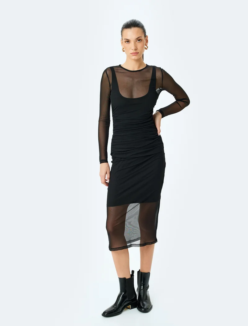 كوتون Sheer Tulle Dress
