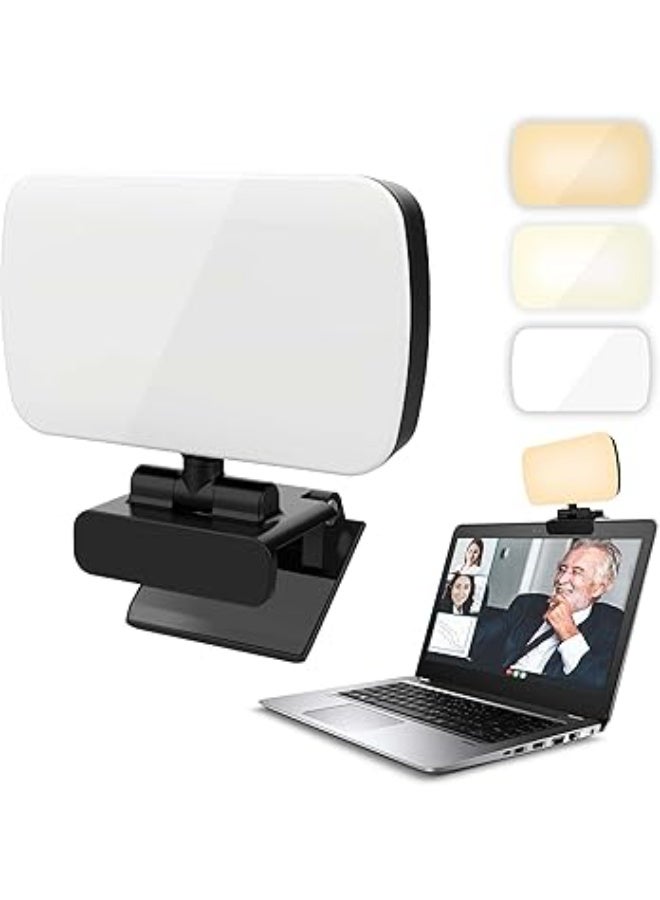 Video Conference Lighting Kit, LED High Power Rechargeable Clip Fill Video Light with Front & Back Clip, with 3 Light Modes for for Zoom Meetings, Remote Working, Makeup, Streaming, Vlogging - Image 1