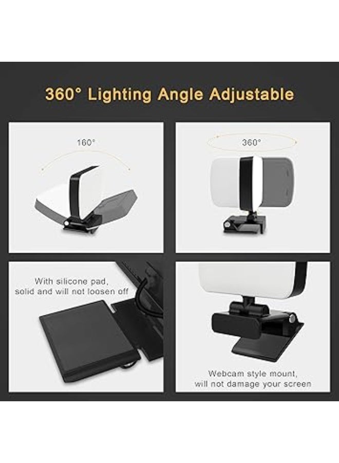 Video Conference Lighting Kit, LED High Power Rechargeable Clip Fill Video Light with Front & Back Clip, with 3 Light Modes for for Zoom Meetings, Remote Working, Makeup, Streaming, Vlogging - Image 5