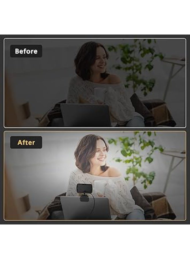 Video Conference Lighting Kit, LED High Power Rechargeable Clip Fill Video Light with Front & Back Clip, with 3 Light Modes for for Zoom Meetings, Remote Working, Makeup, Streaming, Vlogging - Image 4