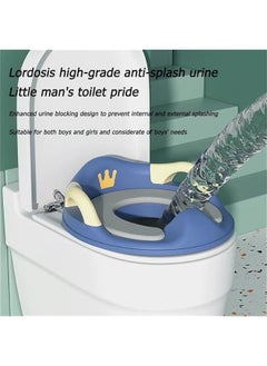 ميكسد Baby Potty Training Seat for Boys and Girls With Handles,Detachable PU Padded Cushion Safe Handle Baby Splash Guard for Round Oval Toilet (Blue)  - Image 5