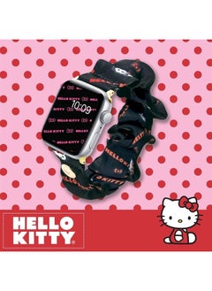 Sonix x Sanrio Scrunchie Watch Band Compatible with ﻿Apple Watch 41mm/40mm/38 mm - Classic Hello Kitty (Black)  - Image 4