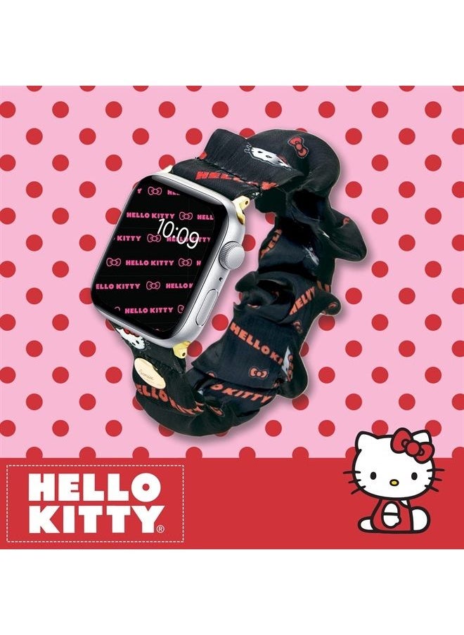 Sonix - x Sanrio Scrunchie Watch Band Compatible with ﻿Apple Watch 41mm/40mm/38 mm - Classic Hello Kitty (Black) - Image 1