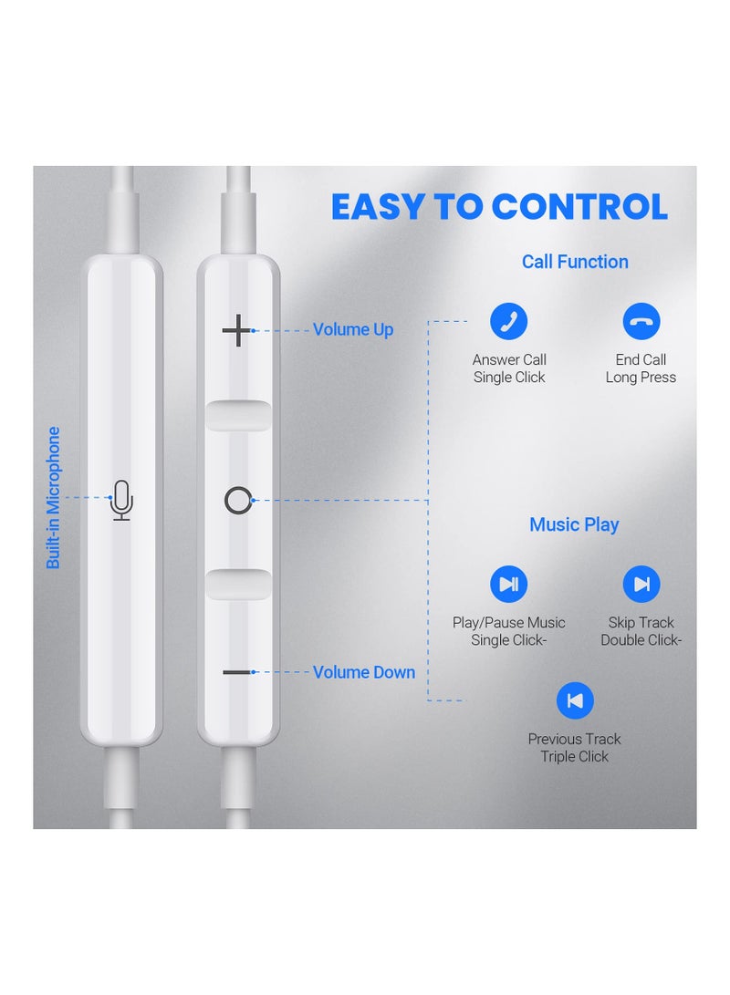 SYOSI سماعات رأس USB C لجهاز Pad Pro، سماعات أذن سلكية من النوع C، سماعات أذن مضادة للضوضاء متوافقة مع التحكم في مستوى صوت الميكروفون والستيريو لجهاز Samsung S23 Ultra وS22 وA53 وGalaxy Z Flip 3 وPixel 7 و7A و7Pro Tablet Fold - Image 5