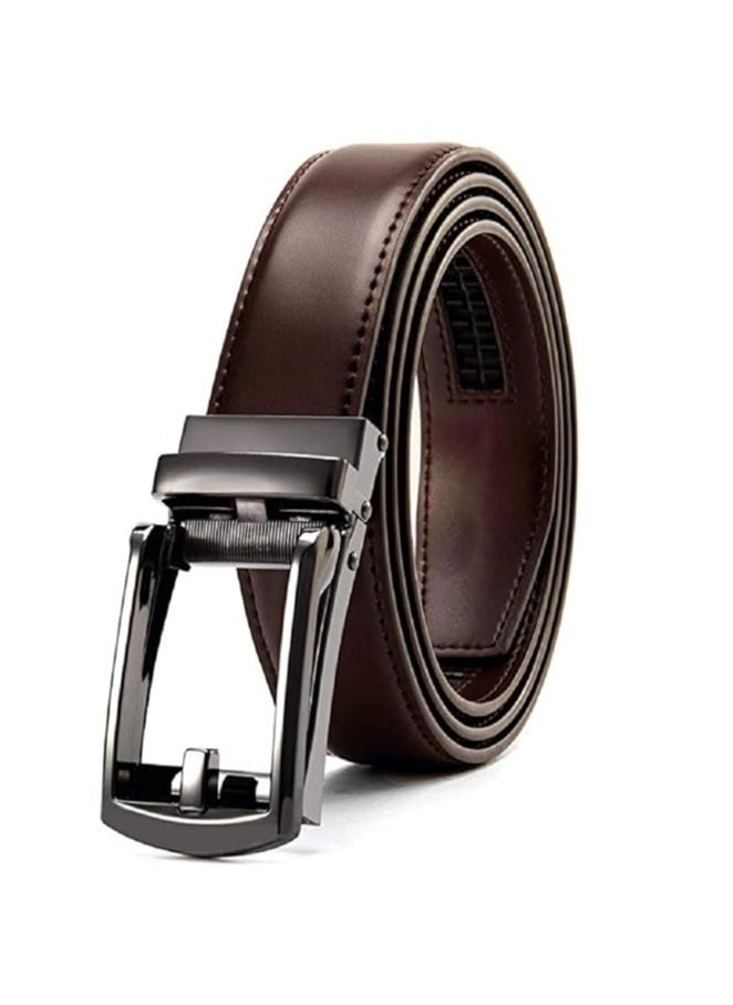 CONTACTS Genuine Leather Belt for Men with Easier Adjustable Autolock Buckle Micro Adjustable Belt Fit Everywhere  Formal and Casual  Elegant Gift Box  - Image 1
