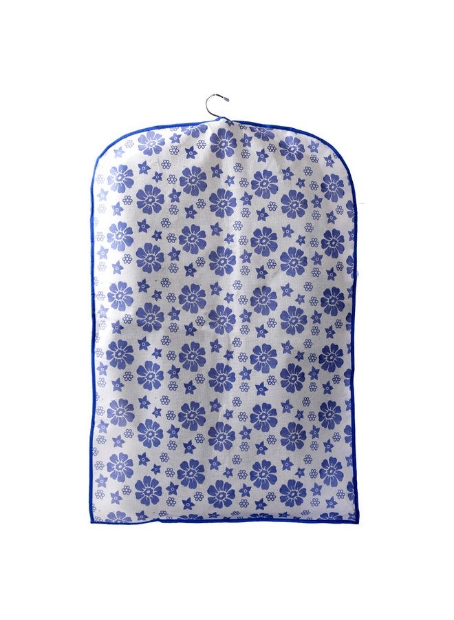 Kuber Industries Exclusive Flower Printed 3 Pieces Half Transparent Non Woven Men's Coat Blazer Cover (Blue) -CTLTC39460 - Image 2