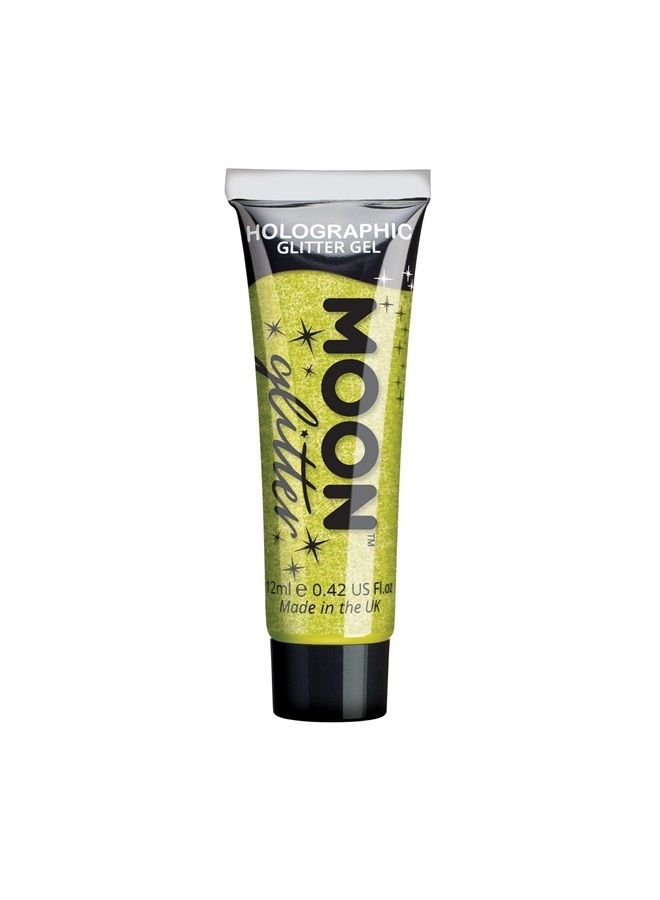 Moon Glitter Holographic Face & Body Glitter Gel by Moon Glitter - 12ml - Yellow - Glitter Face Paint - Image 1