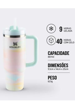 Stanley Stanley Quencher H2.0 40oz Vacuum Insulated Tumbler – Brush Strokes Travel Mug with Reusable Lid and Straw for Water, Coffee, Smoothies, and Iced Tea – Durable, Stylish, and Leakproof  - Image 3