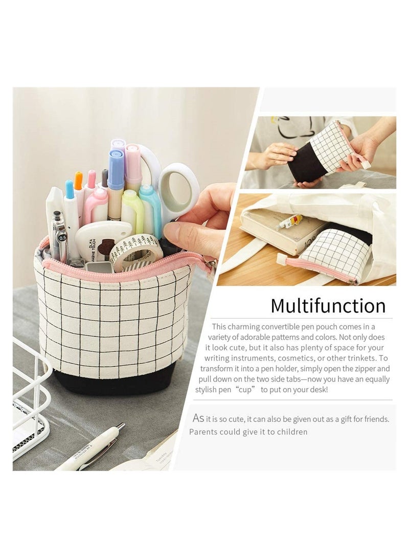 Excefore Canvas Pencil Case, Pencil Bag Big Capacity Pencil Pen Case Pouch Box Organizer Large Storage for Bullet Journal for Middle High School Office College Student Girl Women Adult Teen Gift  - Image 2