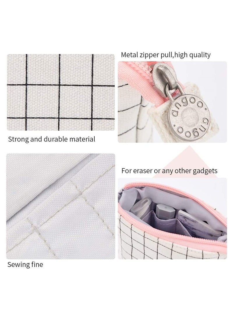 Excefore Canvas Pencil Case, Pencil Bag Big Capacity Pencil Pen Case Pouch Box Organizer Large Storage for Bullet Journal for Middle High School Office College Student Girl Women Adult Teen Gift  - Image 4