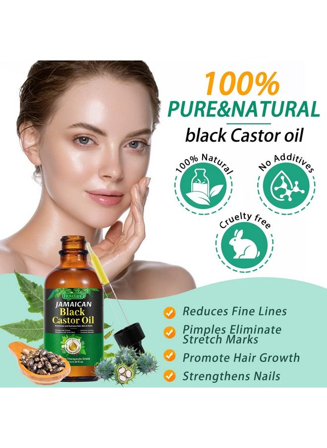 Frovetani - Jamaican Black Castor Oil, Organic Castor Oil for Hair Growth, Cold Press Unrefined, Thicker Eyelashes and Eyebrows, Massage Oil for Aromatherapy 60ML - Image 1