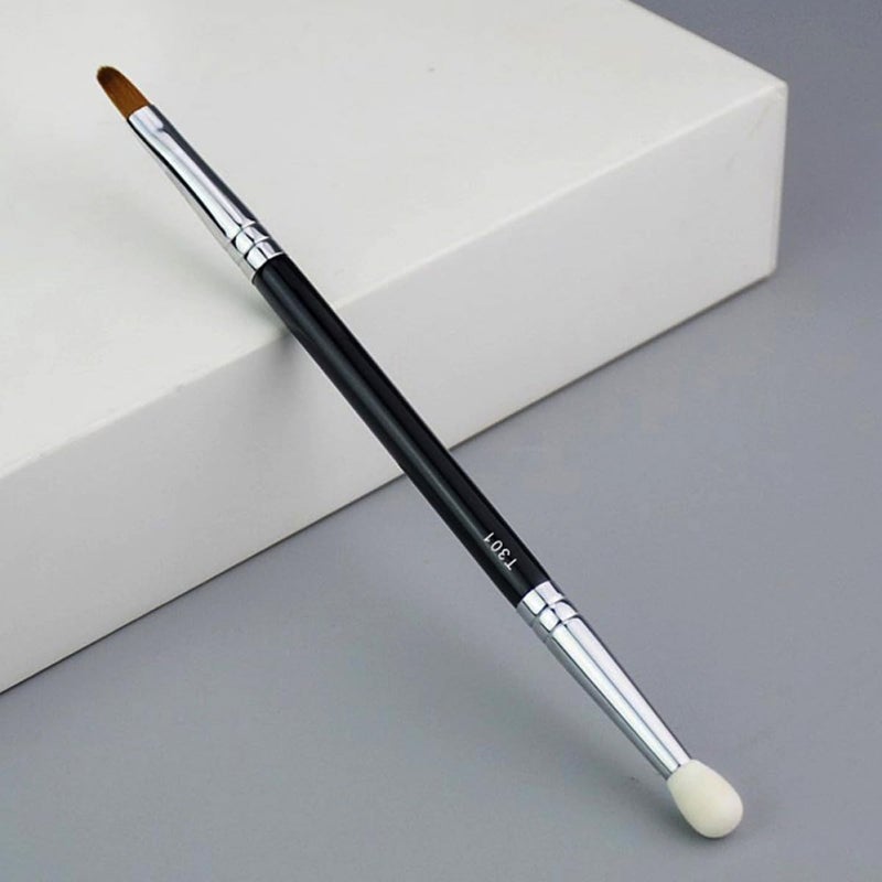 3 فرشاة كونسيلر صغيرة ذات طرفين مزدوجين مع أطراف إسفنجية، أدوات مكياج دقيقة لتغطية العيون الدامعة والبقع، مجموعة فرش مكياج متعددة الاستخدامات للتفاصيل الدقيقة - Image 5