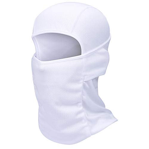 hikevalley Balaclava Face Mask Adjustable Windproof UV Protection Hood (US, Alpha, One Size, White) - Image 2