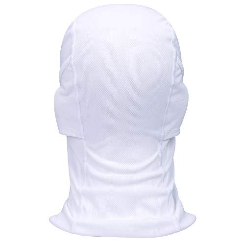 hikevalley Balaclava Face Mask Adjustable Windproof UV Protection Hood (US, Alpha, One Size, White) - Image 3