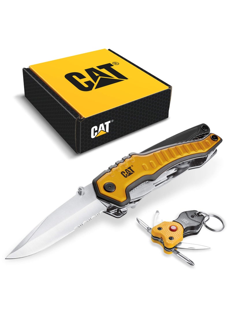 CAT Cat 2 Piece XL Multi-Tool and Multi-Tool Key Chain with Light Gift Box Set - 240240, Yellow  - Image 1