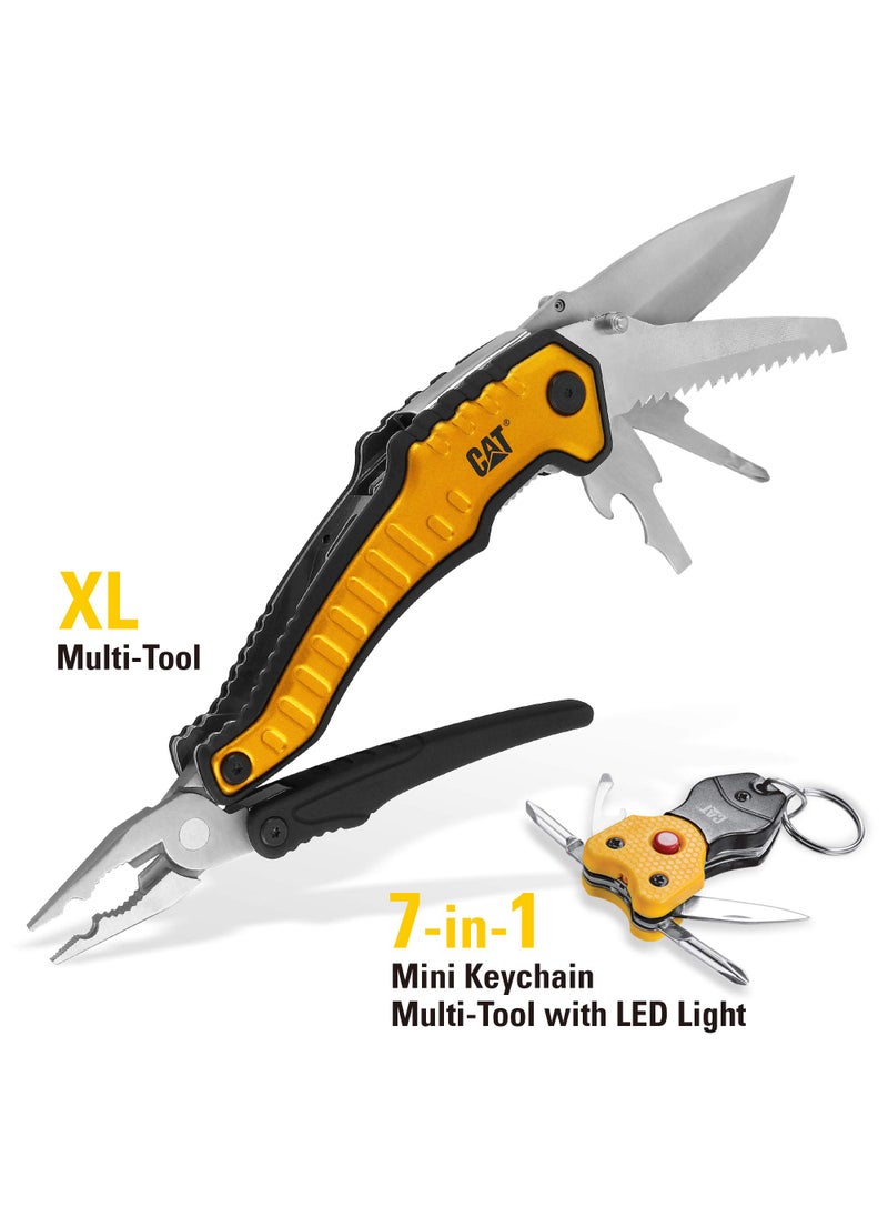 CAT Cat 2 Piece XL Multi-Tool and Multi-Tool Key Chain with Light Gift Box Set - 240240, Yellow  - Image 2
